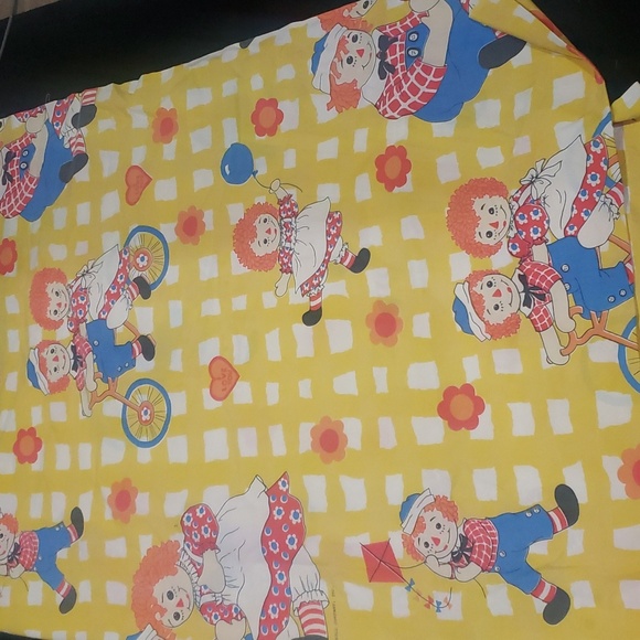 Raggedy Ann & Andy Sheet Set & Pillow Case Vintage 1970s